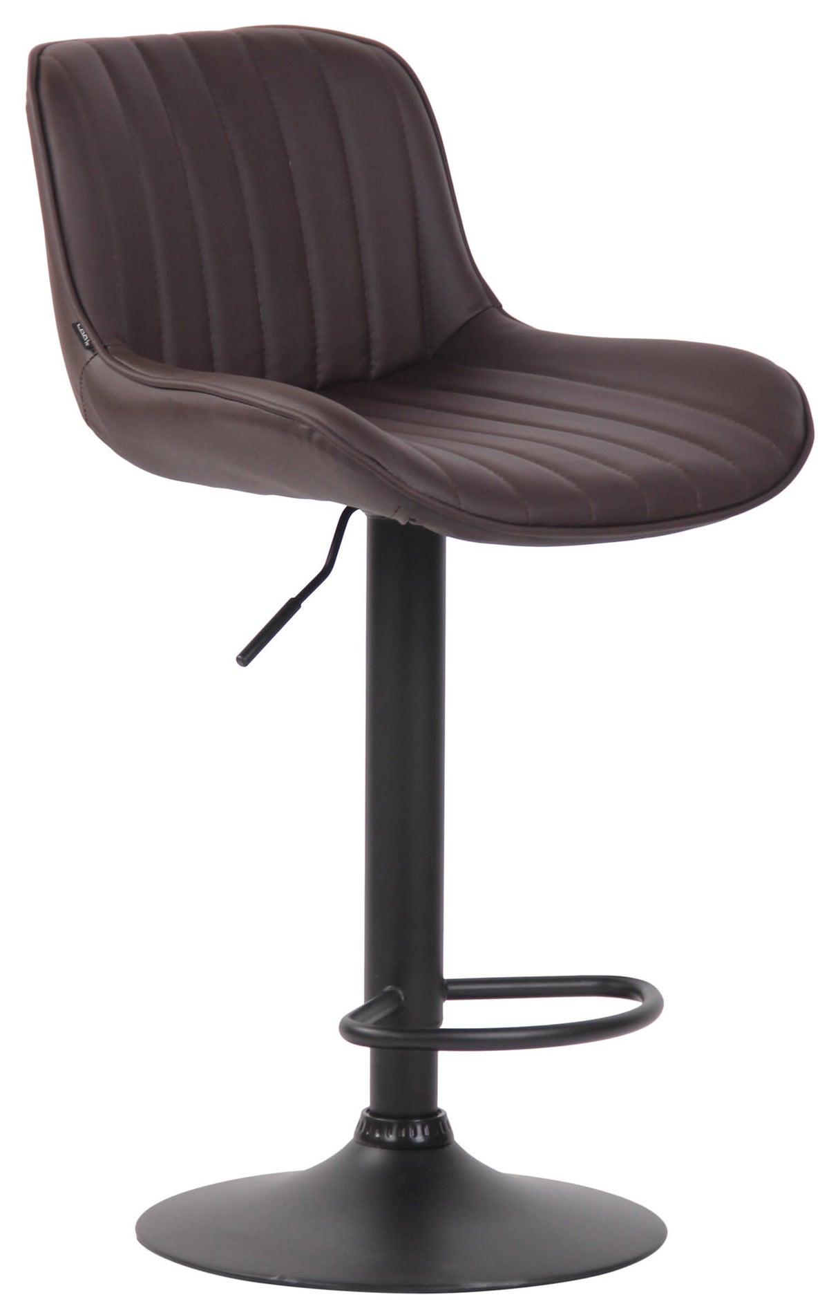 TPFLiving bar stool Lento frame black faux leather