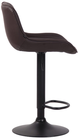 TPFLiving bar stool Lento frame black faux leather