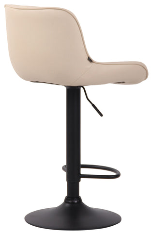 TPFLiving bar stool Lento frame black faux leather