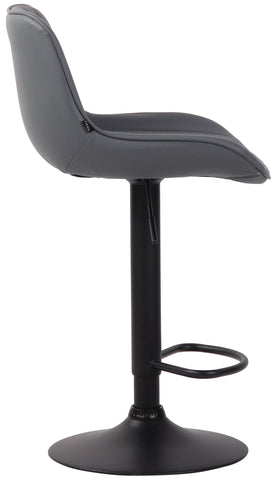 TPFLiving bar stool Lento frame black faux leather