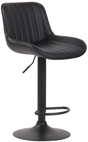 TPFLiving bar stool Lento frame black faux leather