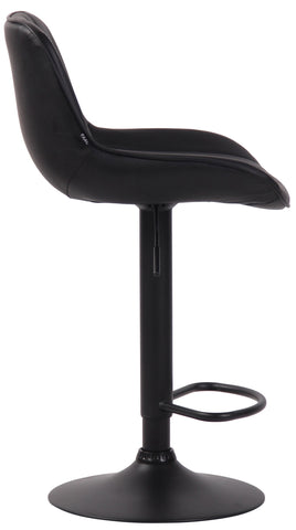 TPFLiving bar stool Lento frame black faux leather