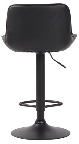 TPFLiving bar stool Lento frame black faux leather