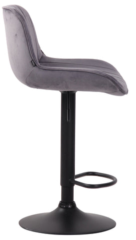 TPFLiving bar stool Lento frame black velvet