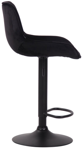 TPFLiving bar stool Lento frame black velvet