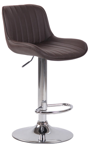 TPFLiving bar stool Lento metal frame in chrome look faux leather