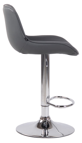 TPFLiving bar stool Lento metal frame in chrome look faux leather