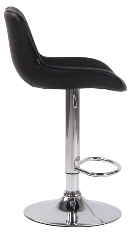 TPFLiving bar stool Lento metal frame in chrome look faux leather
