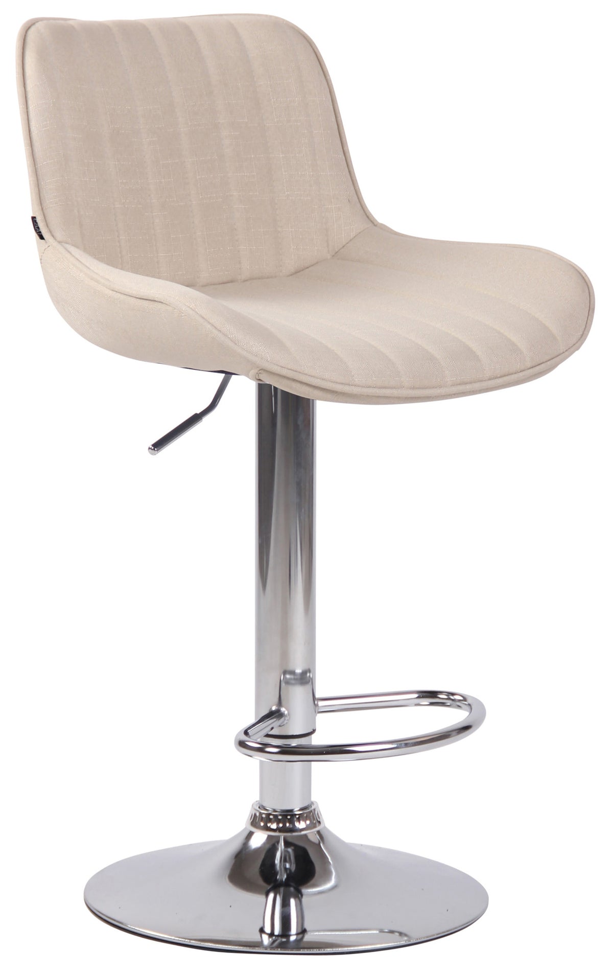 TPFLiving bar stool Lento metal frame in chrome look fabric