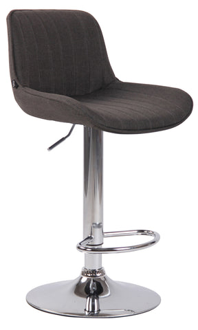 TPFLiving bar stool Lento metal frame in chrome look fabric