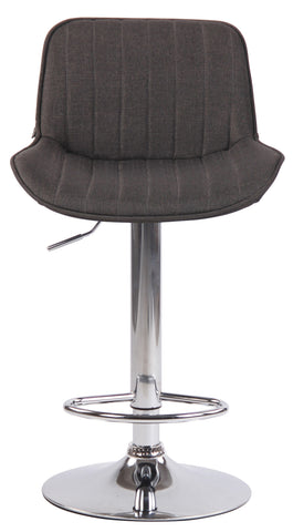 TPFLiving bar stool Lento metal frame in chrome look fabric