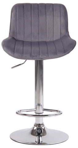 TPFLiving bar stool Lento metal frame in chrome look velvet