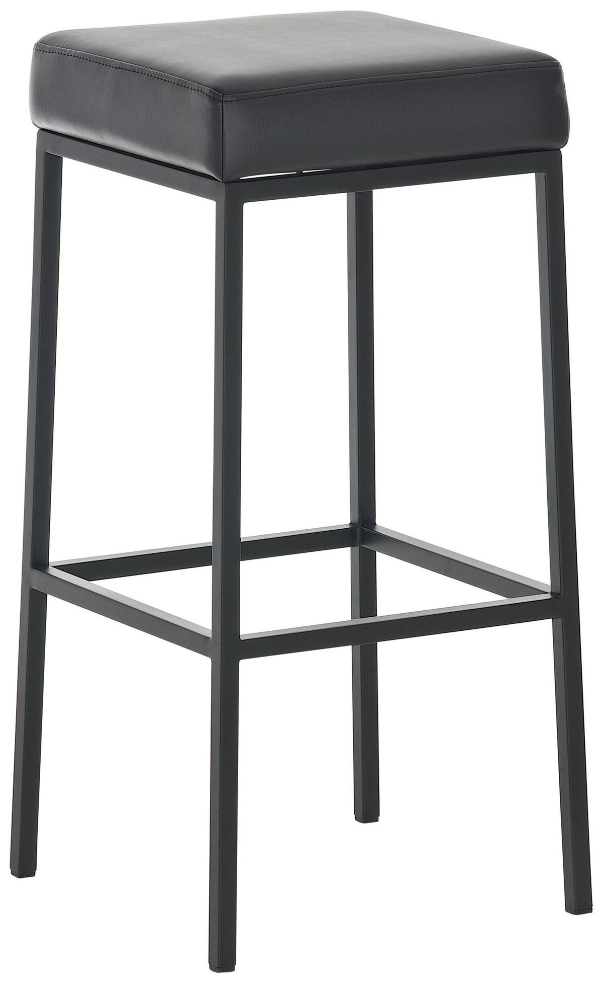 TPFLiving bar stool Montana GS frame black faux leather