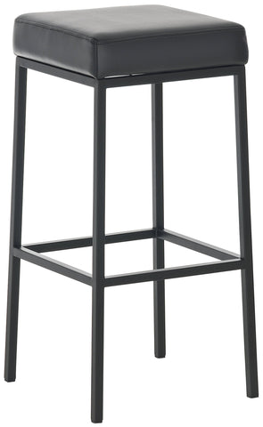 TPFLiving bar stool Montana B frame black faux leather
