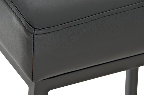 TPFLiving bar stool Montana B frame black faux leather