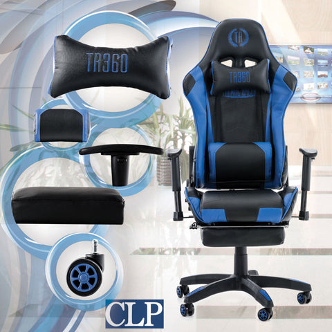 TPFLiving Racing Bürostuhl Turbine mit Fußablage