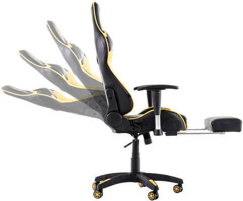 TPFLiving Racing Bürostuhl Turbine mit Fußablage