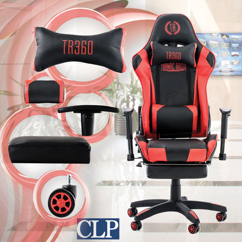 TPFLiving Racing Bürostuhl Turbine mit Fußablage