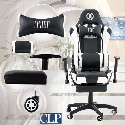 TPFLiving Racing Bürostuhl Turbine mit Fußablage