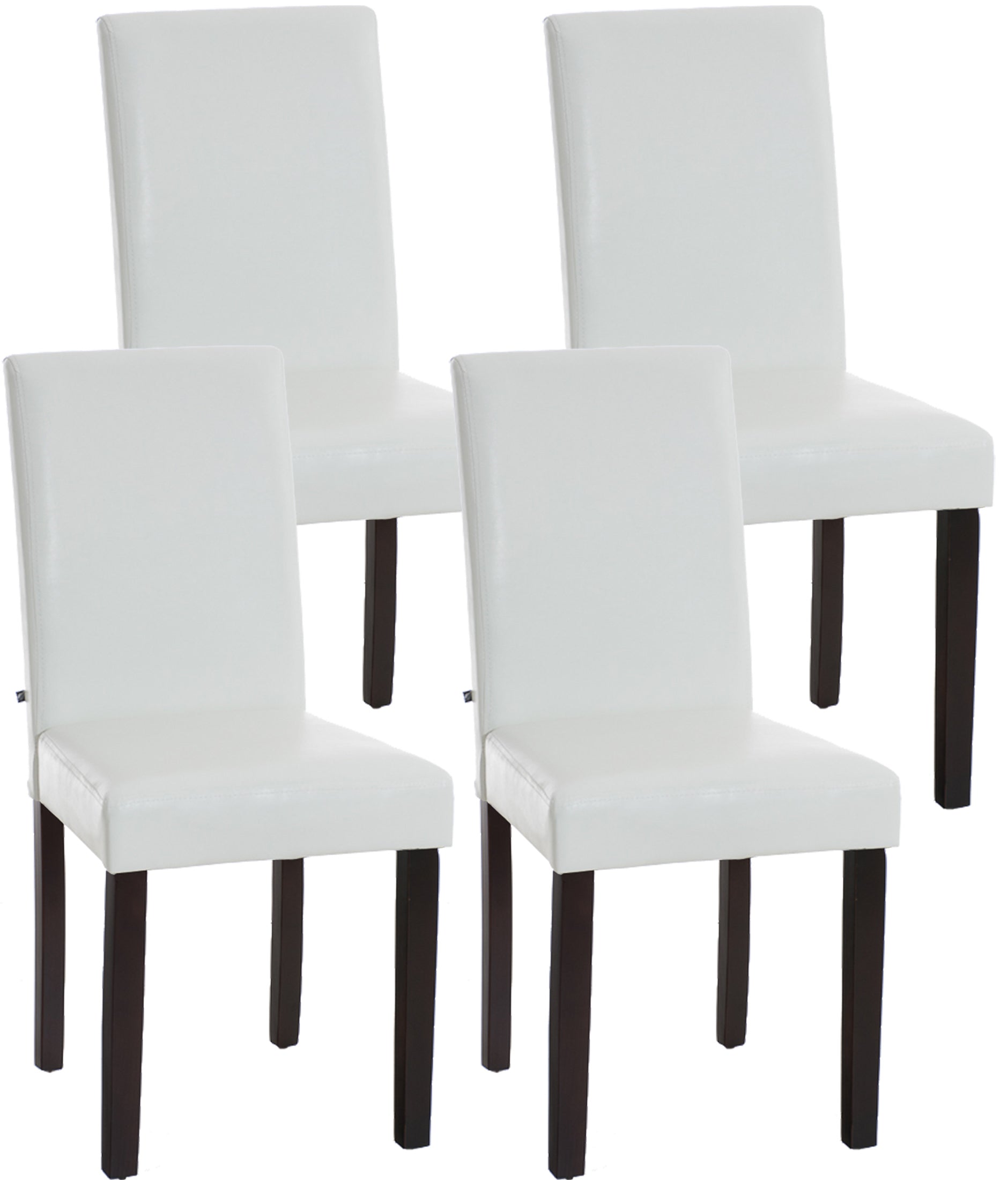 TPFLiving 4er Set Esszimmerstuhl Ines Kunstleder Gestell Holz Dunkelbraun
