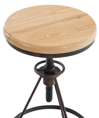 TPFLiving bar stool Kalie wooden seat frame metal
