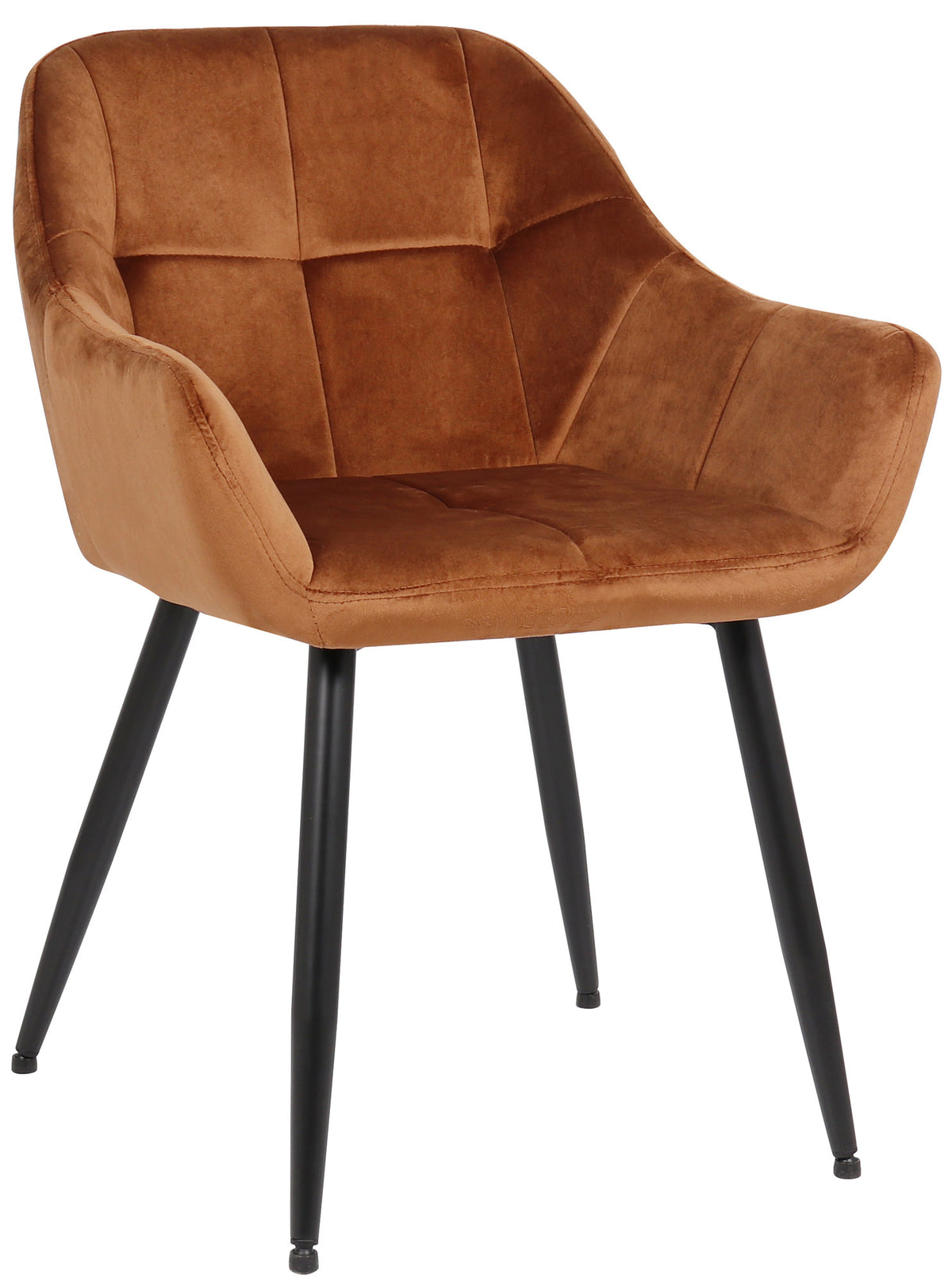 TPFLiving Besucherstuhl Emil Samt Gestell Metall Schwarz