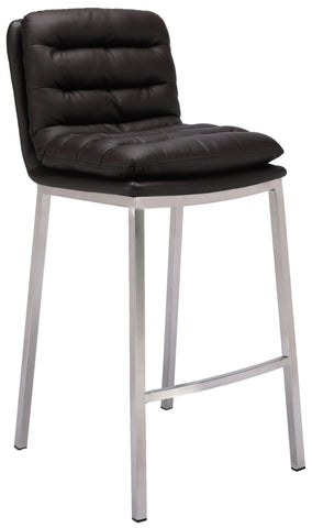 TPFLiving bar stool Dundee frame stainless steel faux leather