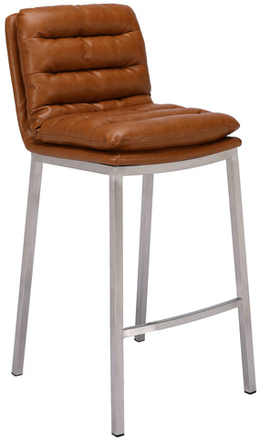 TPFLiving bar stool Dundee frame stainless steel faux leather