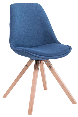 TPFLiving 4er Set Besucherstuhl Toulon Stoff Gestell Holz Square Natura
