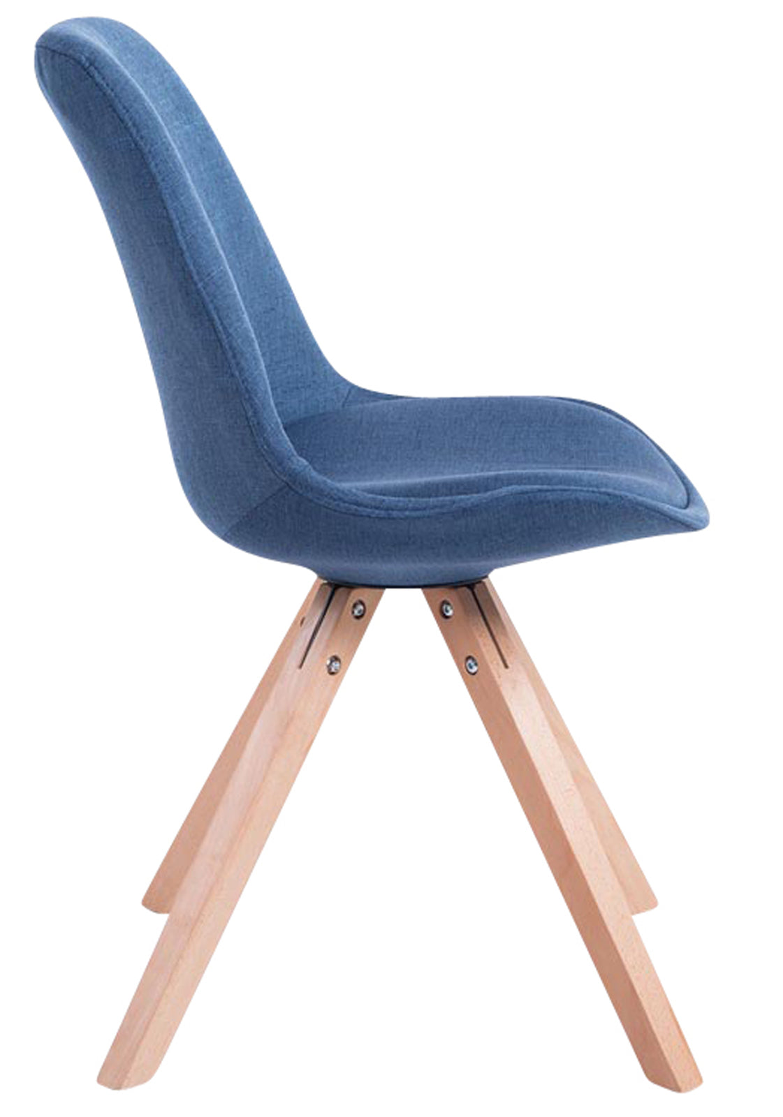 TPFLiving 4er Set Besucherstuhl Toulon Stoff Gestell Holz Square Natura