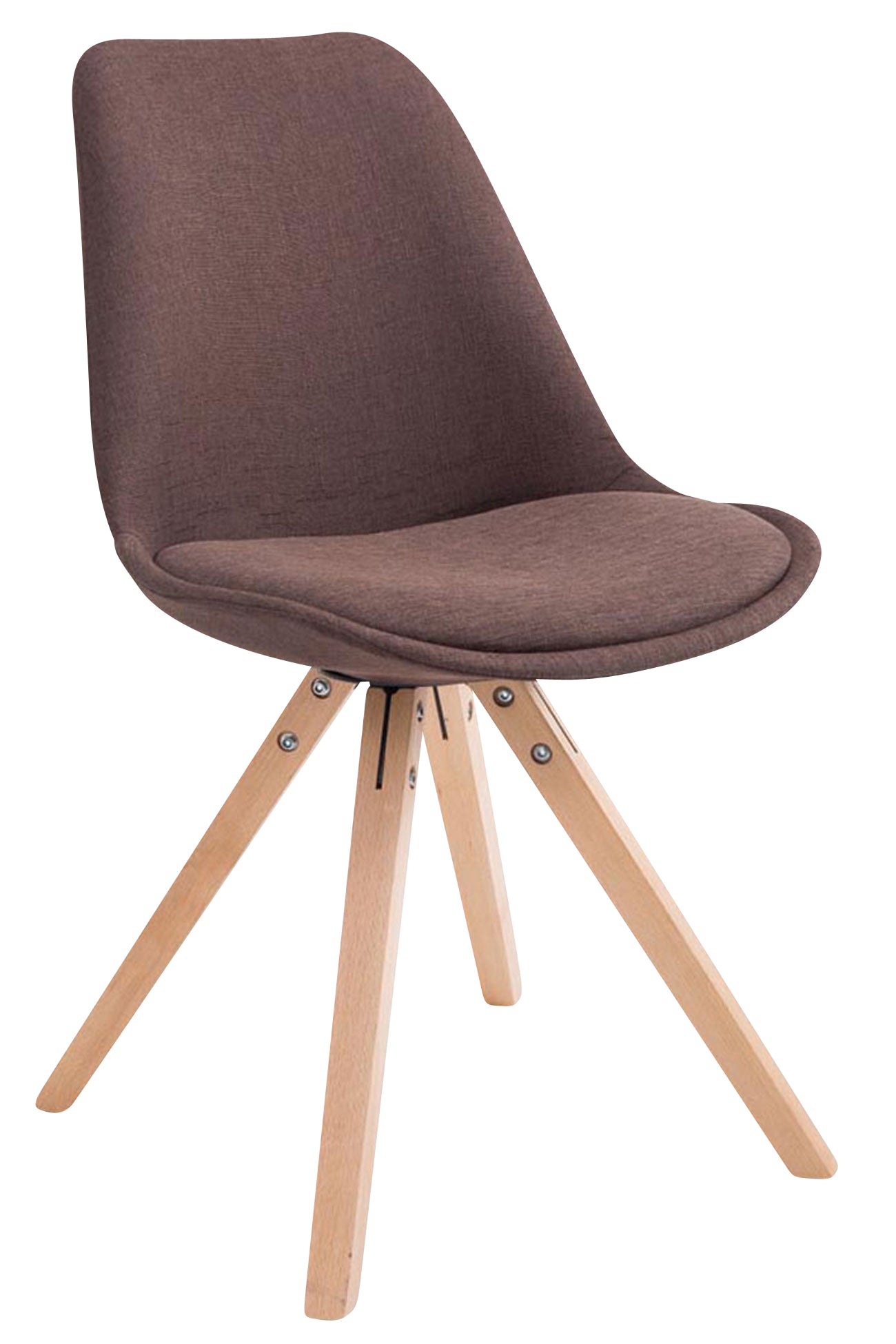 TPFLiving 4er Set Besucherstuhl Toulon Stoff Gestell Holz Square Natura