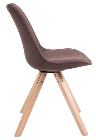TPFLiving 4er Set Besucherstuhl Toulon Stoff Gestell Holz Square Natura