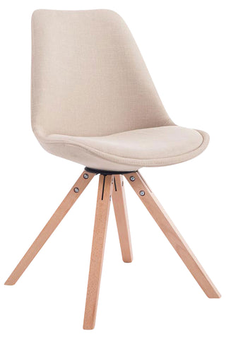 TPFLiving 4er Set Besucherstuhl Toulon Stoff Gestell Holz Square Natura