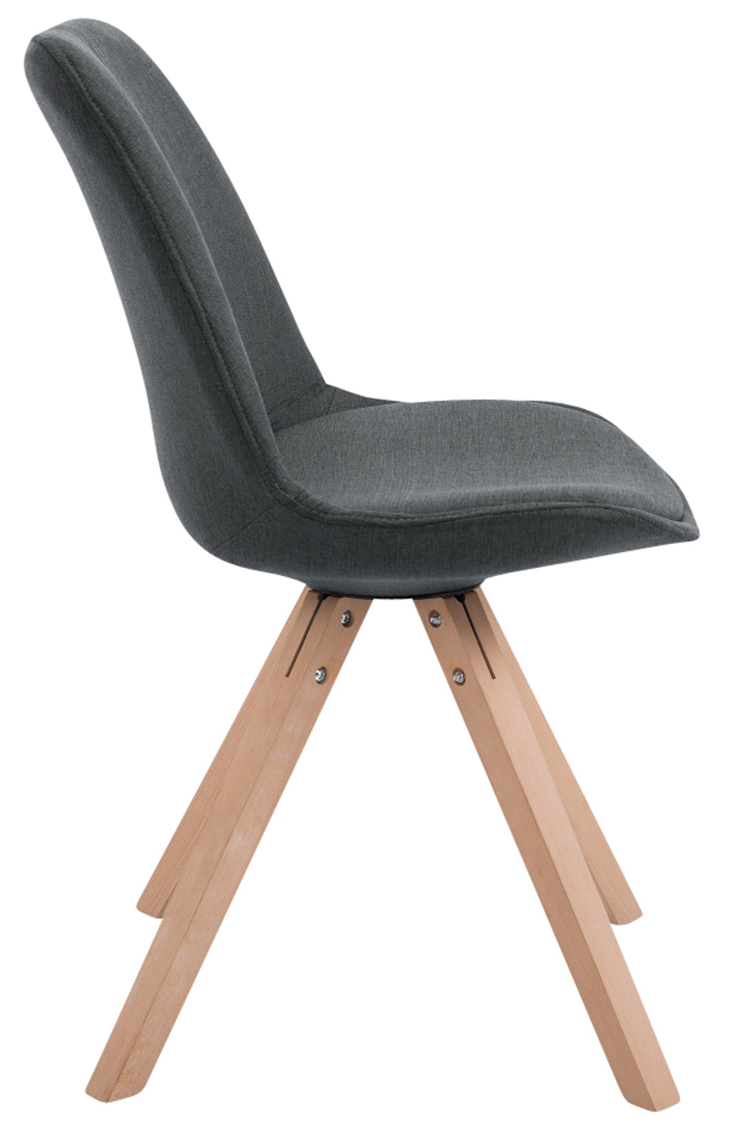 TPFLiving 4er Set Besucherstuhl Toulon Stoff Gestell Holz Square Natura