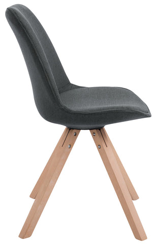 TPFLiving 4er Set Besucherstuhl Toulon Stoff Gestell Holz Square Natura