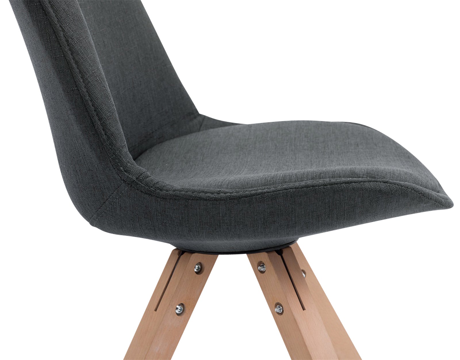 TPFLiving 4er Set Besucherstuhl Toulon Stoff Gestell Holz Square Natura