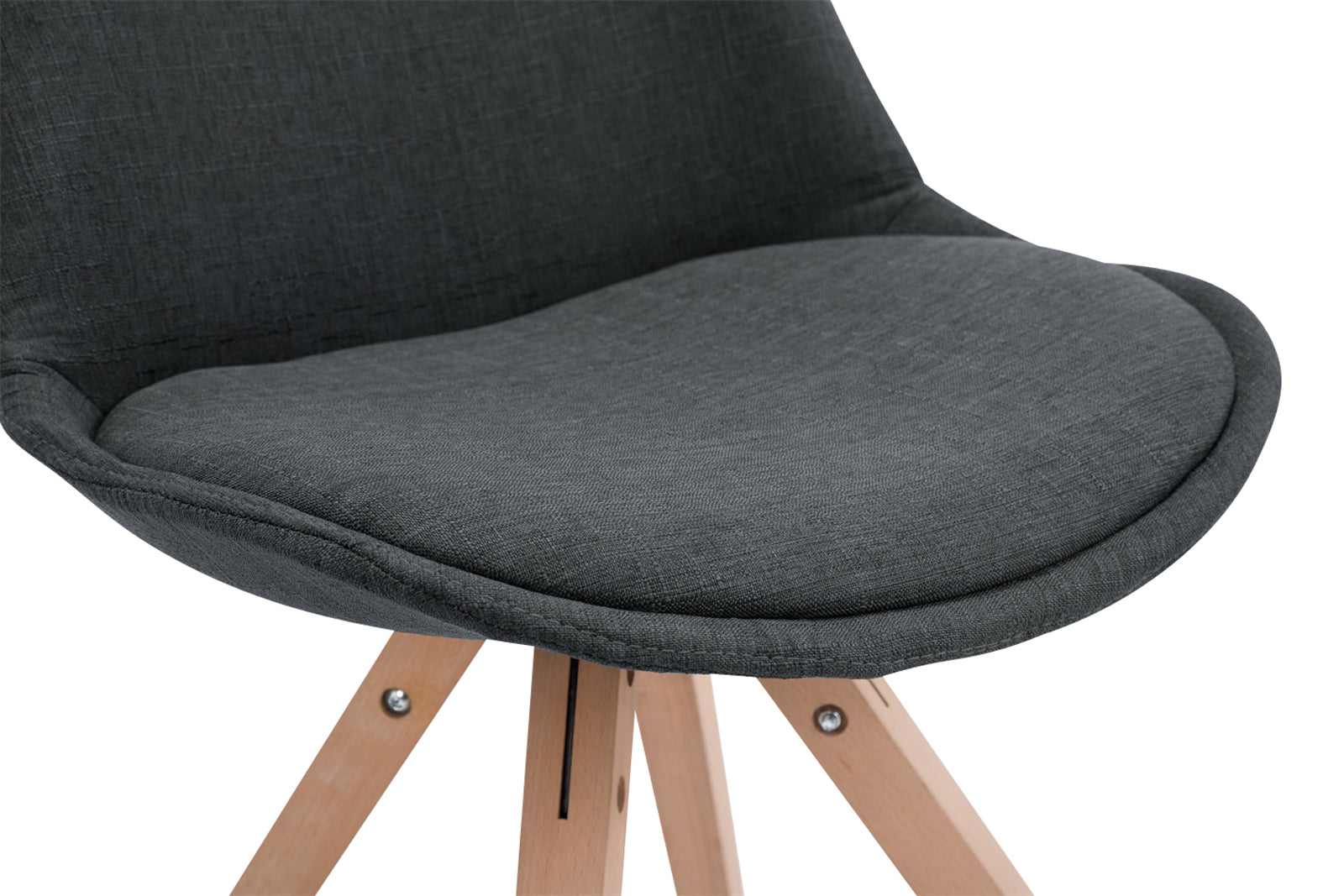 TPFLiving 4er Set Besucherstuhl Toulon Stoff Gestell Holz Square Natura