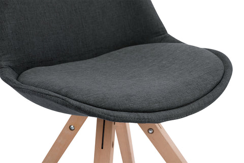 TPFLiving 4er Set Besucherstuhl Toulon Stoff Gestell Holz Square Natura