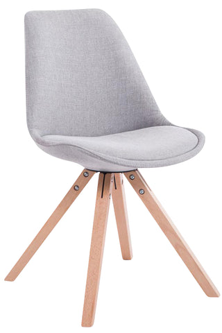 TPFLiving 4er Set Besucherstuhl Toulon Stoff Gestell Holz Square Natura