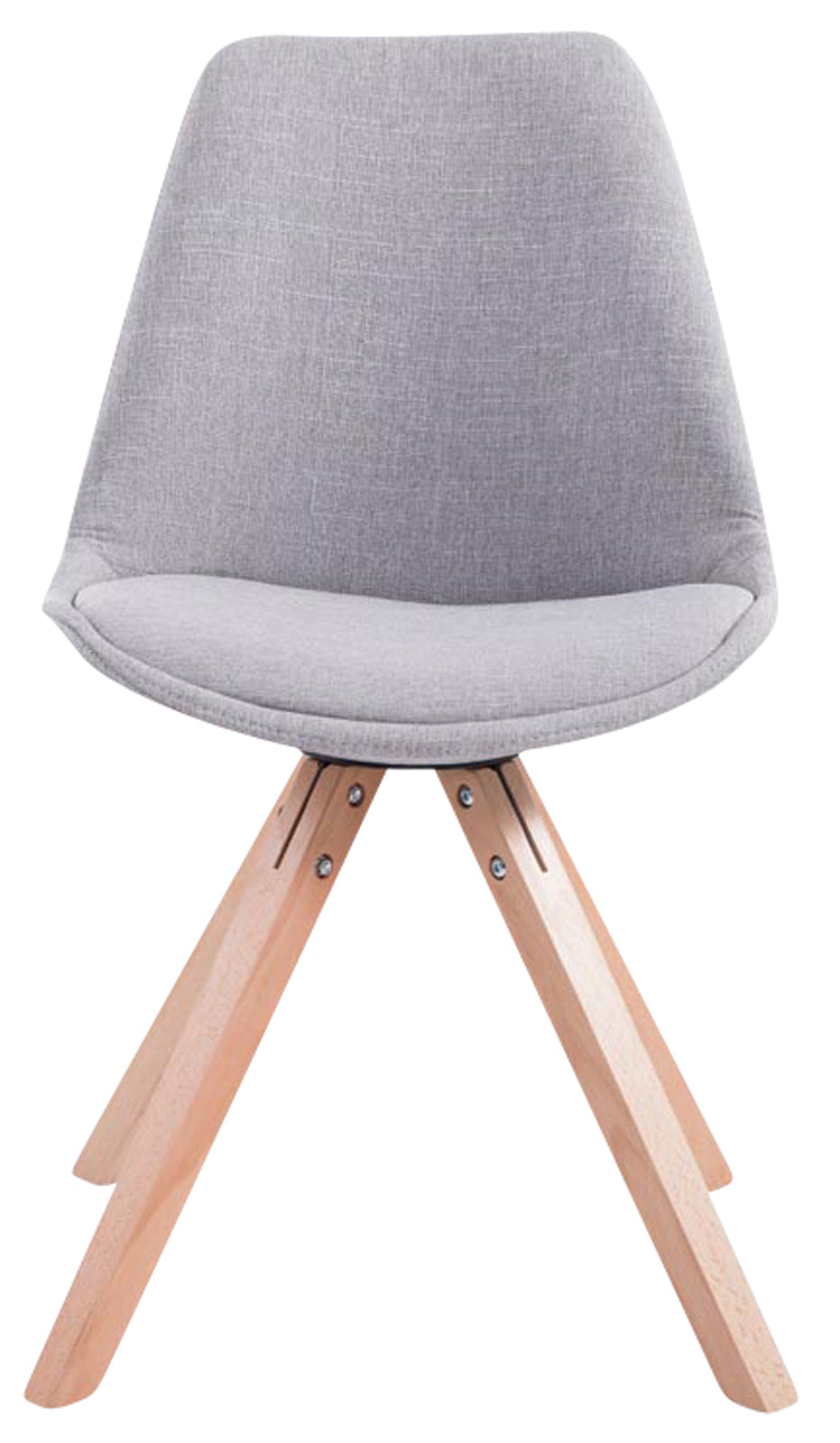 TPFLiving 4er Set Besucherstuhl Toulon Stoff Gestell Holz Square Natura