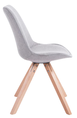 TPFLiving 4er Set Besucherstuhl Toulon Stoff Gestell Holz Square Natura