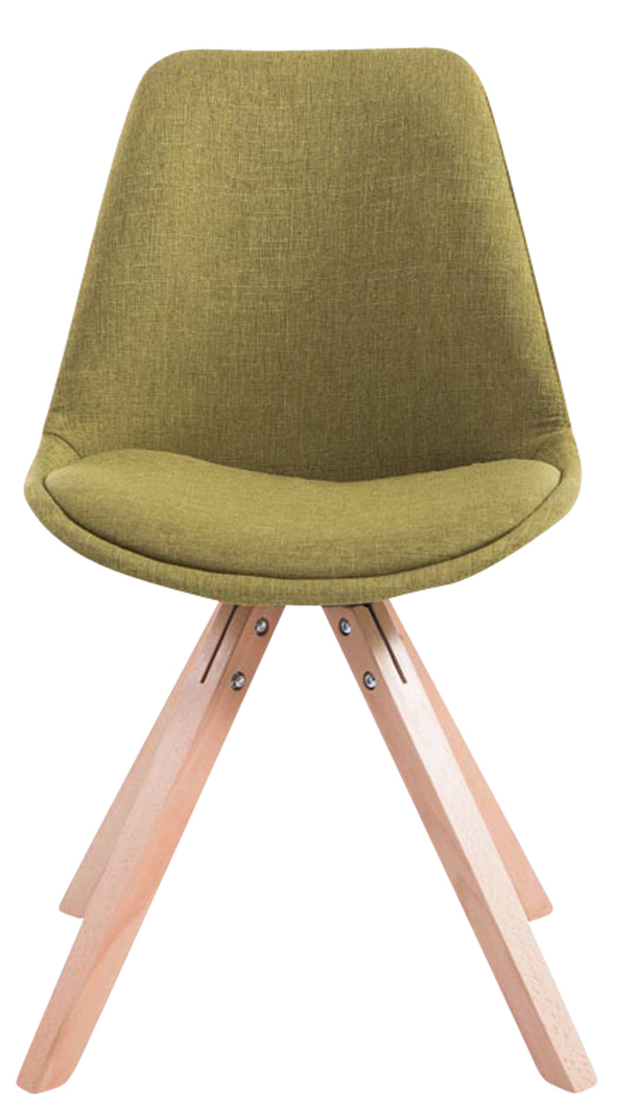 TPFLiving 4er Set Besucherstuhl Toulon Stoff Gestell Holz Square Natura