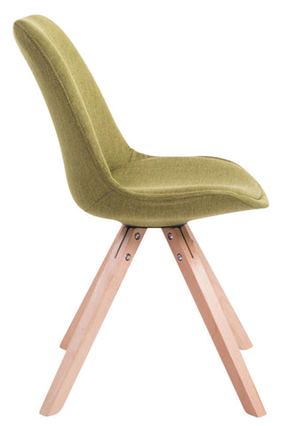 TPFLiving 4er Set Besucherstuhl Toulon Stoff Gestell Holz Square Natura