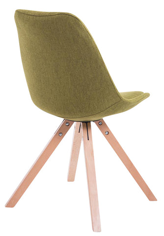 TPFLiving 4er Set Besucherstuhl Toulon Stoff Gestell Holz Square Natura