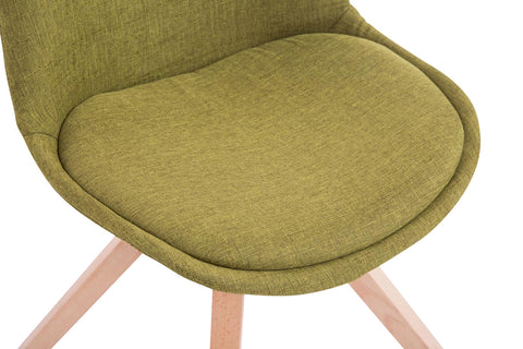 TPFLiving 4er Set Besucherstuhl Toulon Stoff Gestell Holz Square Natura