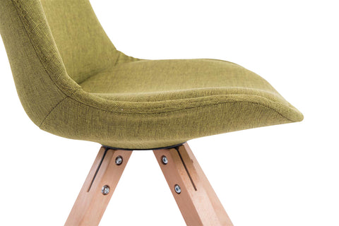 TPFLiving 4er Set Besucherstuhl Toulon Stoff Gestell Holz Square Natura