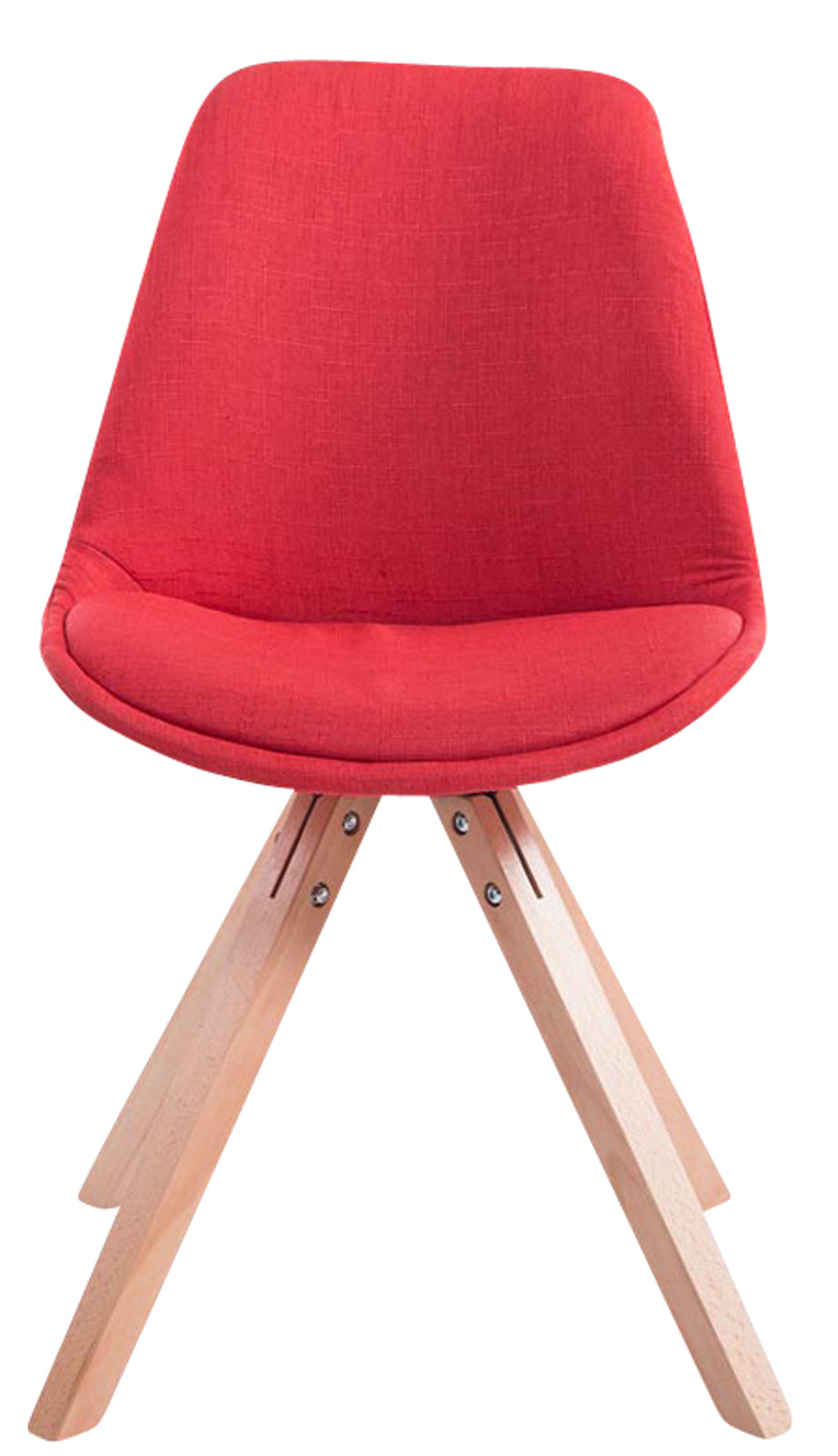 TPFLiving 4er Set Besucherstuhl Toulon Stoff Gestell Holz Square Natura