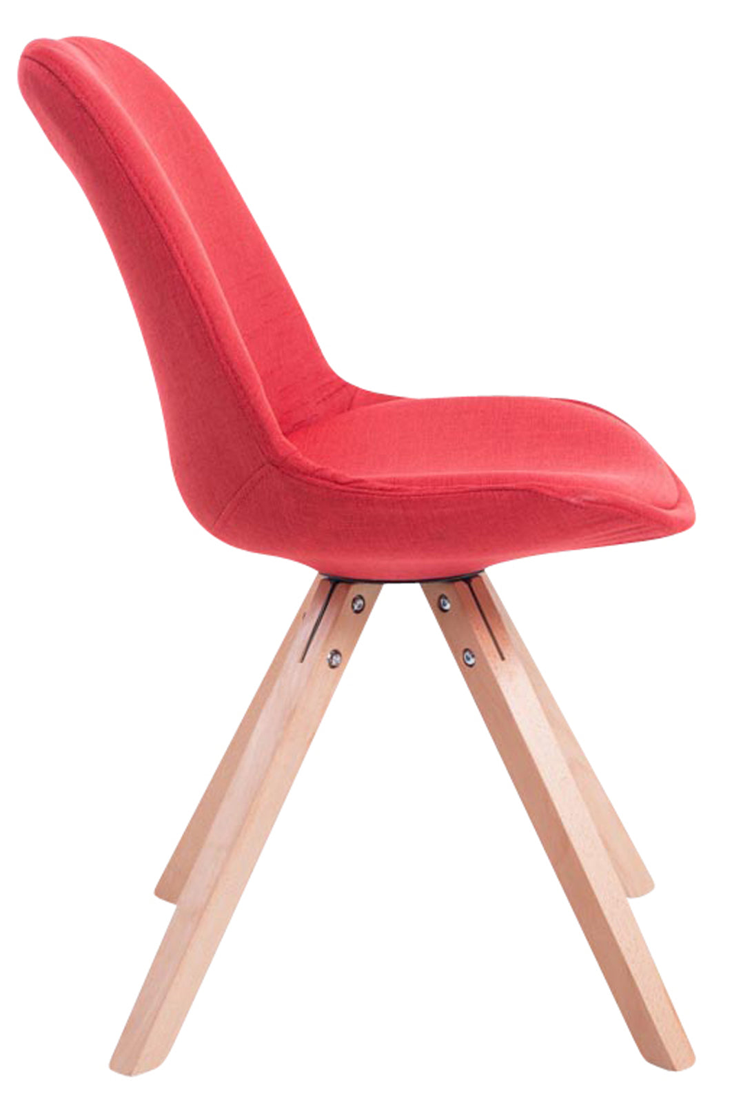 TPFLiving 4er Set Besucherstuhl Toulon Stoff Gestell Holz Square Natura
