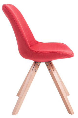 TPFLiving 4er Set Besucherstuhl Toulon Stoff Gestell Holz Square Natura