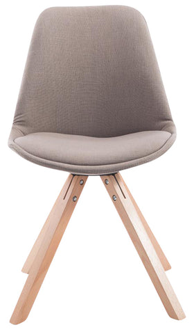 TPFLiving 4er Set Besucherstuhl Toulon Stoff Gestell Holz Square Natura